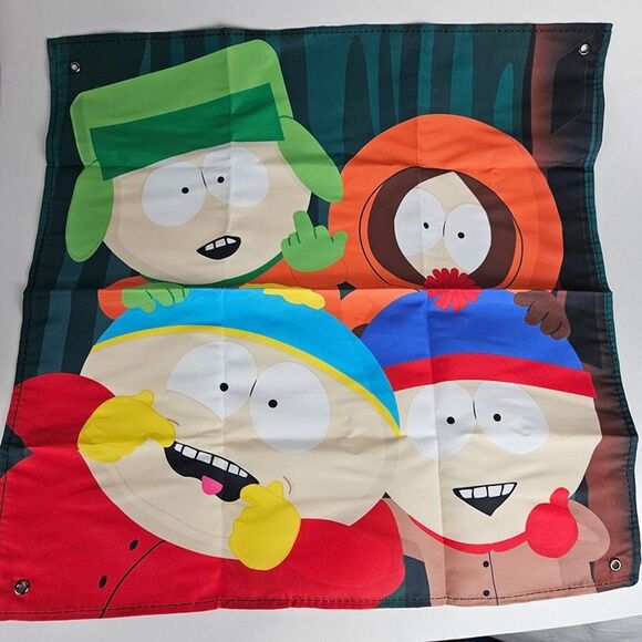 South Park Tapestry Culturefly 18" x 18" Polyester Cartman Kyle Stan Kenny Flag - Picture 1 of 9